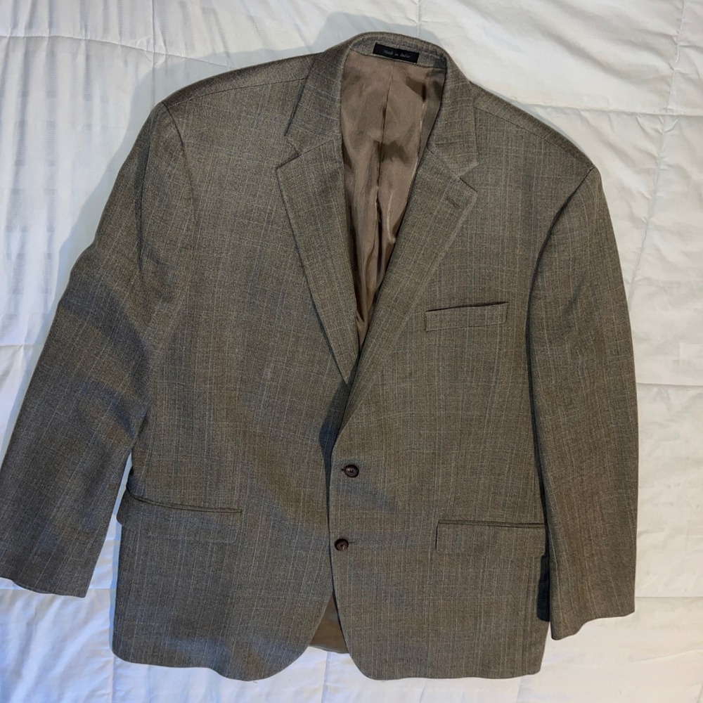 Lauren Ralph Lauren Mens Brown Herringbone Windowpane Blazer Sport Coat 48L